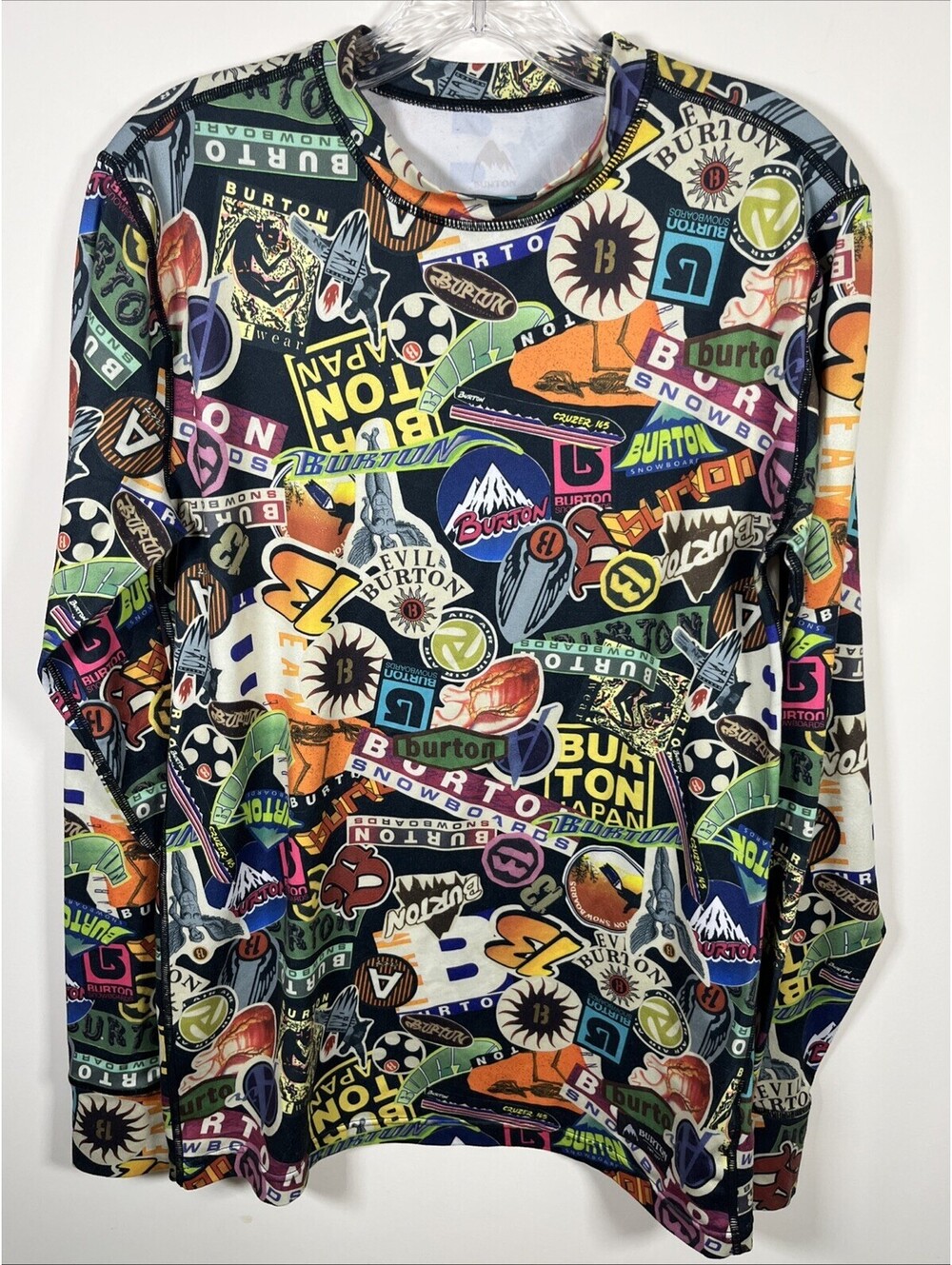 Burton Midweight Crew Base Layer Shirt Men’s XS Logo Print Snowboard